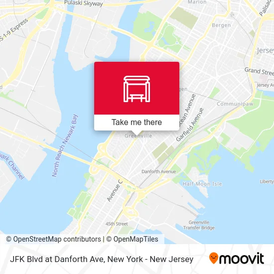 JFK Blvd at Danforth Ave map