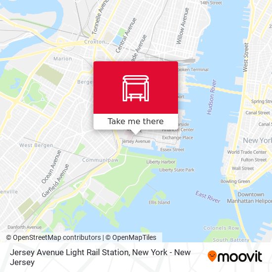 Mapa de Jersey Avenue Light Rail Station