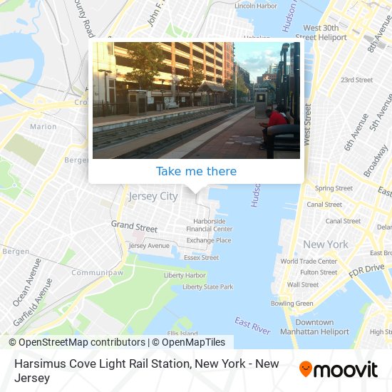 Harsimus Cove Light Rail Station map