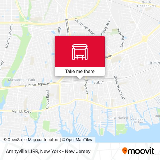Mapa de Amityville LIRR