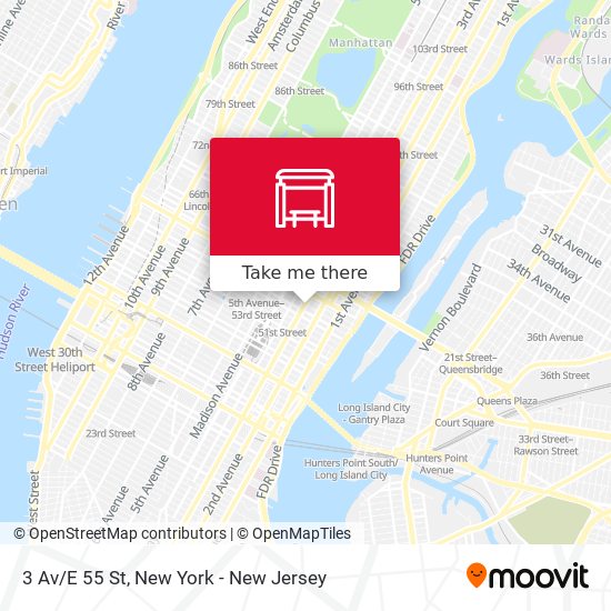 3 Av/E 55 St map