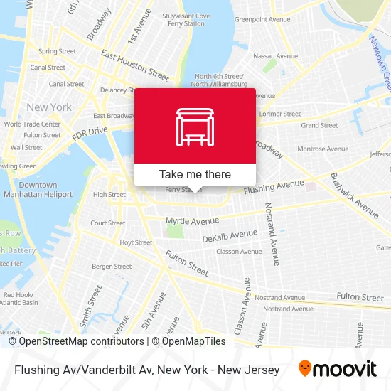 Flushing Av/Vanderbilt Av map