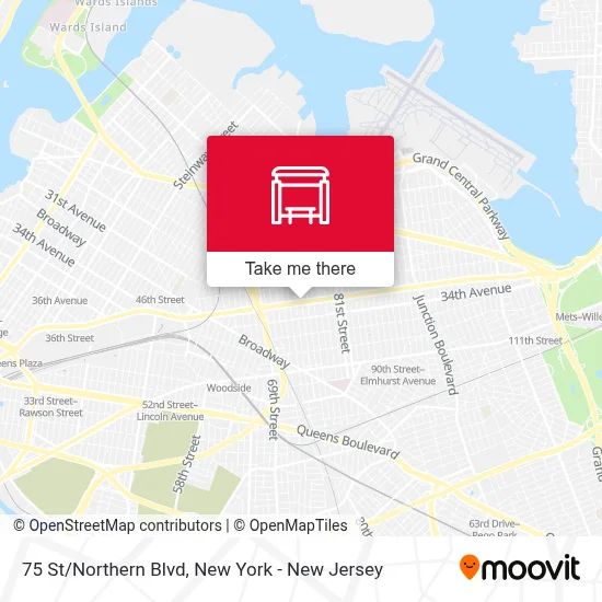 75 St/Northern Blvd map