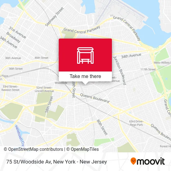 75 St/Woodside Av map