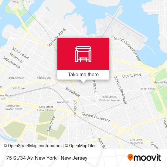 75 St/34 Av map