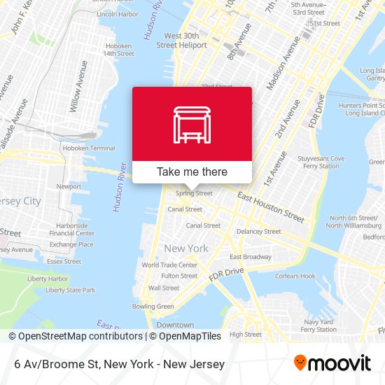 Mapa de 6 Av/Broome St