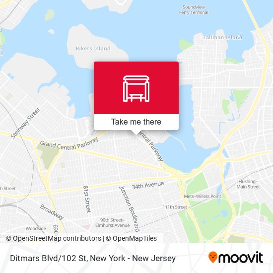 Mapa de Ditmars Blvd/102 St