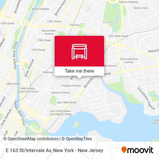 E 163 St/Intervale Av map