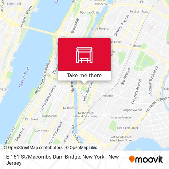 E 161 St/Macombs Dam Bridge map