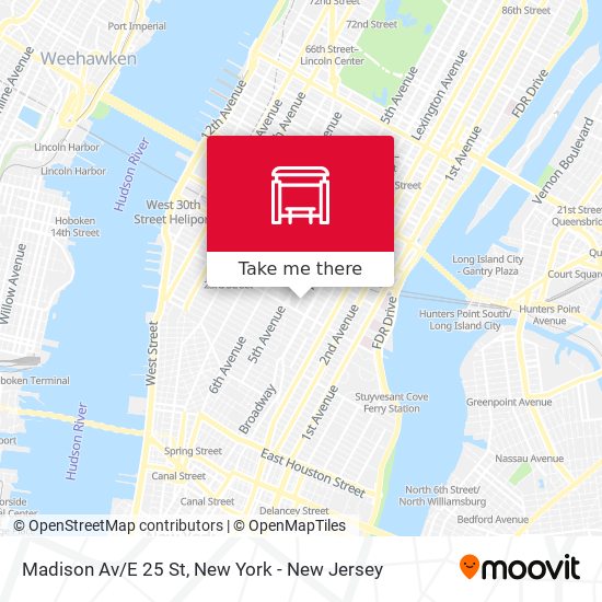 Madison Av/E 25 St map