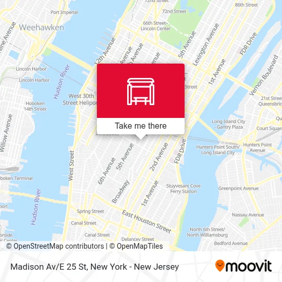 Madison Av/E 25 St map
