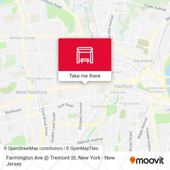 Farmington Ave @ Tremont St map