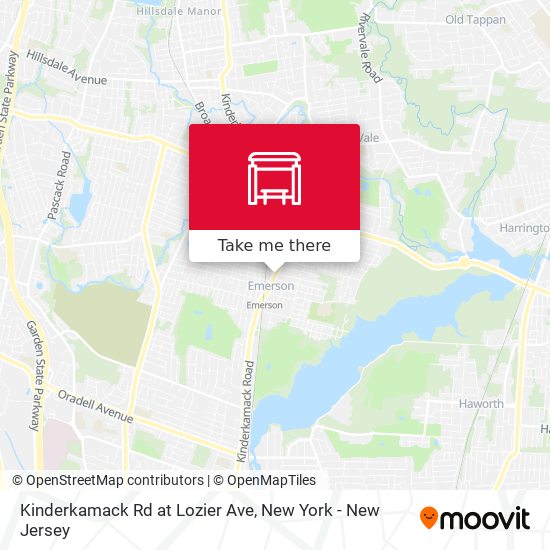 Kinderkamack Rd at Lozier Ave map