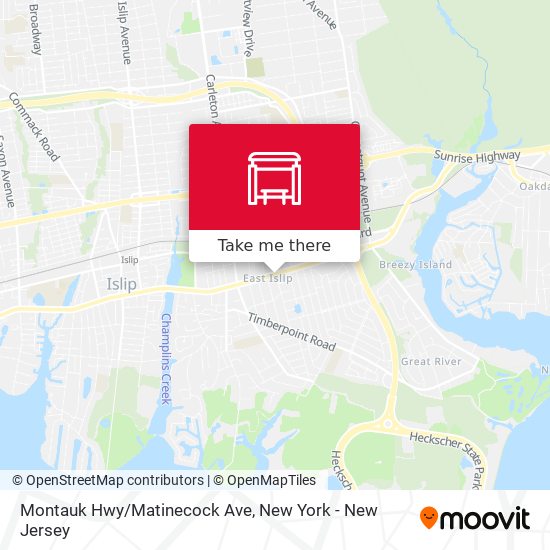 Montauk Hwy/Matinecock Ave map