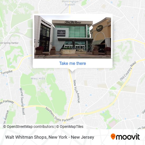 Walt Whitman Mall Shopping Center Topo Map NY, Suffolk County (Huntington  Area)