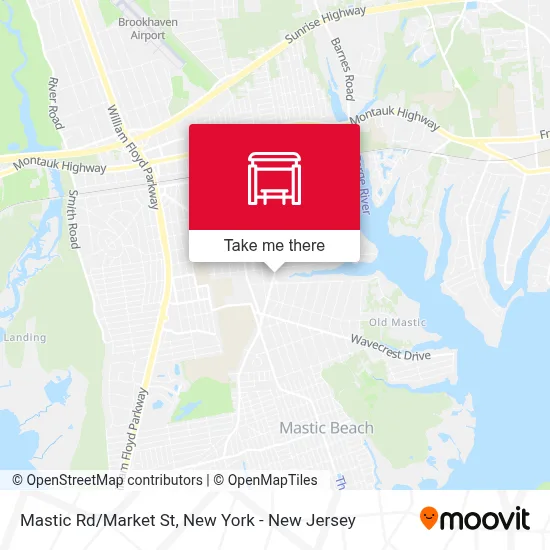 Mastic Rd/Market St map