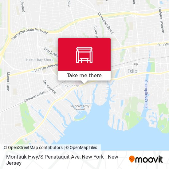 Mapa de Montauk Hwy/S Penataquit Ave