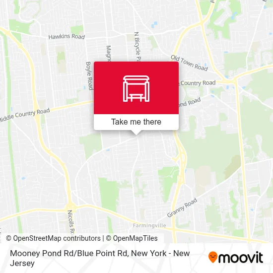 Mooney Pond Rd/Blue Point Rd map