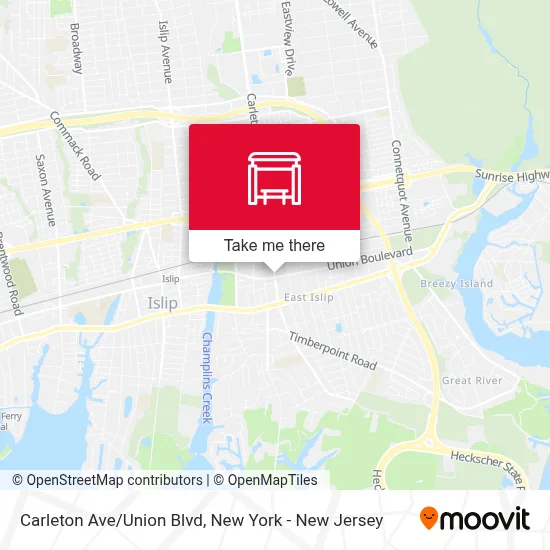 Carleton Ave/Union Blvd map