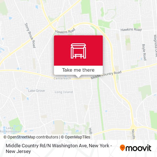 Mapa de Middle Country Rd / N Washington Ave