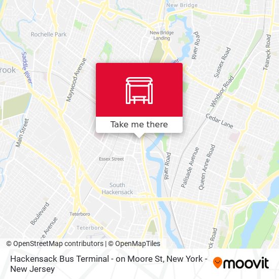 Mapa de Hackensack Bus Terminal - on Moore St