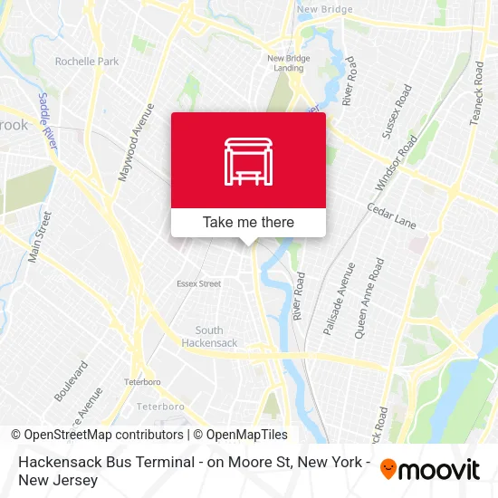 Hackensack Bus Terminal - on Moore St map