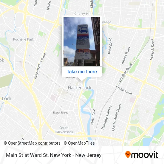 Main St at Ward St map