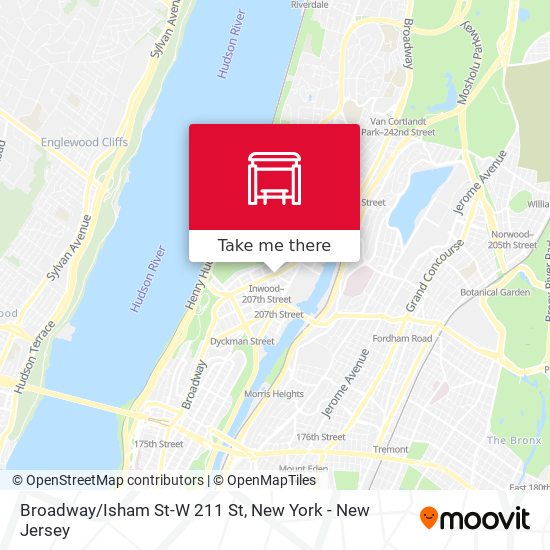 Broadway/Isham St-W 211 St map