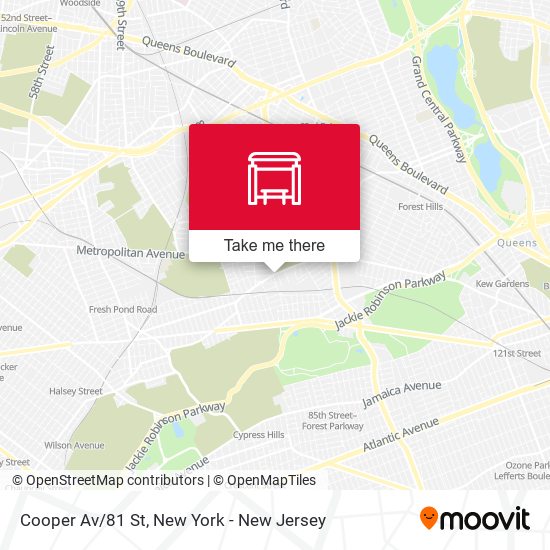 Cooper Av/81 St map