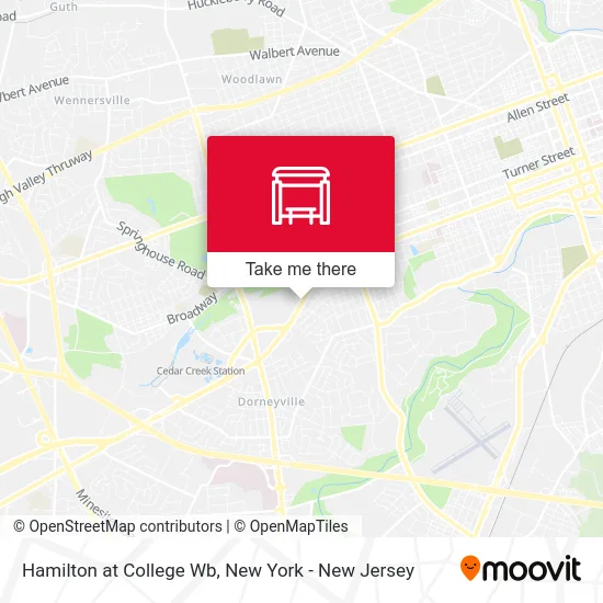 Hamilton at College Wb map