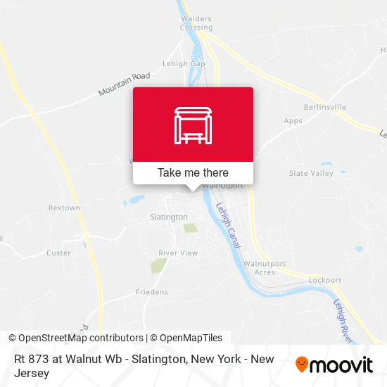 Rt 873 at Walnut Wb - Slatington map