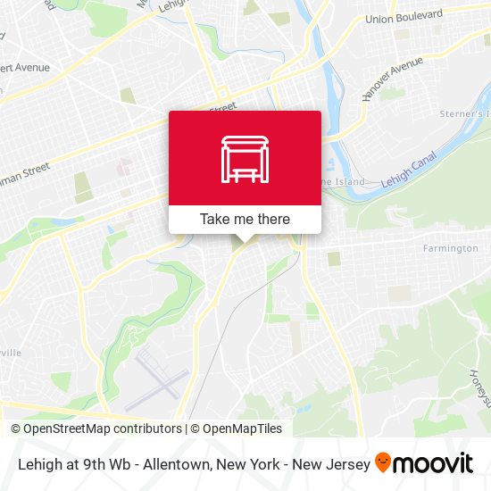 Lehigh at 9th Wb - Allentown map