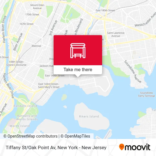 Tiffany St/Oak Point Av map