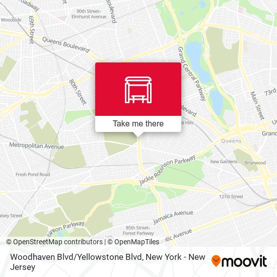 Mapa de Woodhaven Blvd / Yellowstone Blvd