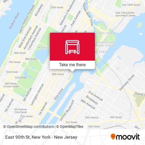 East 90th St map