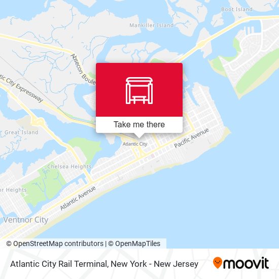 Mapa de Atlantic City Rail Terminal