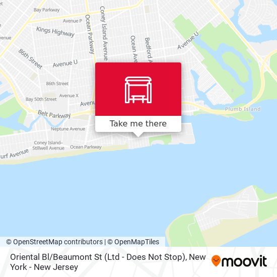 Oriental Bl / Beaumont St (Ltd - Does Not Stop) map