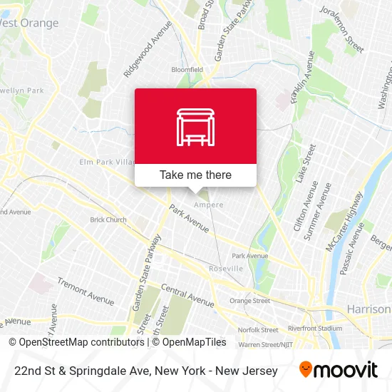 22nd St & Springdale Ave map