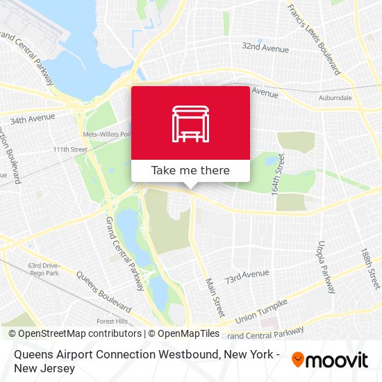 Mapa de Queens Airport Connection Westbound