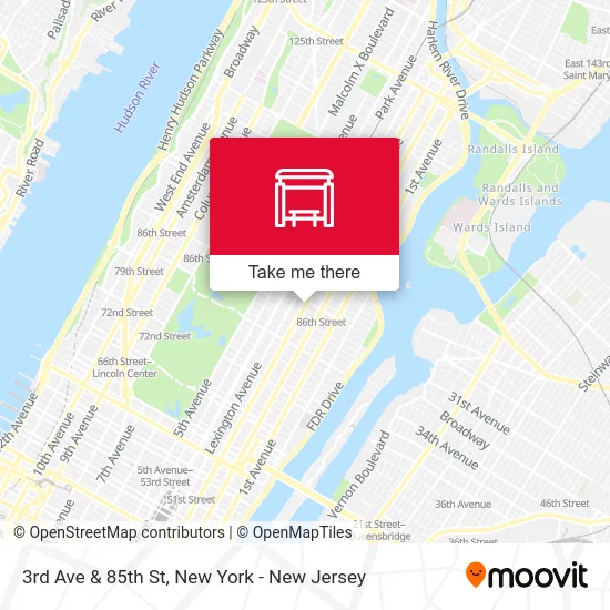 3rd Ave & 85th St map