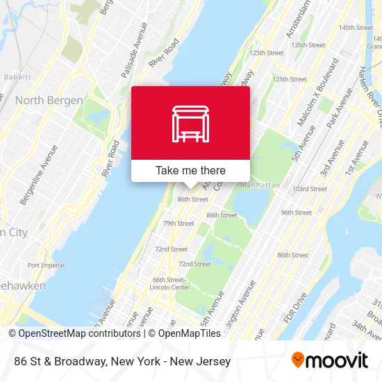 86 St & Broadway map