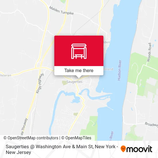 Saugerties @ Washington Ave & Main St map