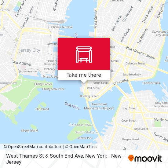 West Thames St & South End Ave map