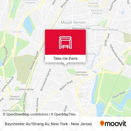 Baychester Av/Strang Av map