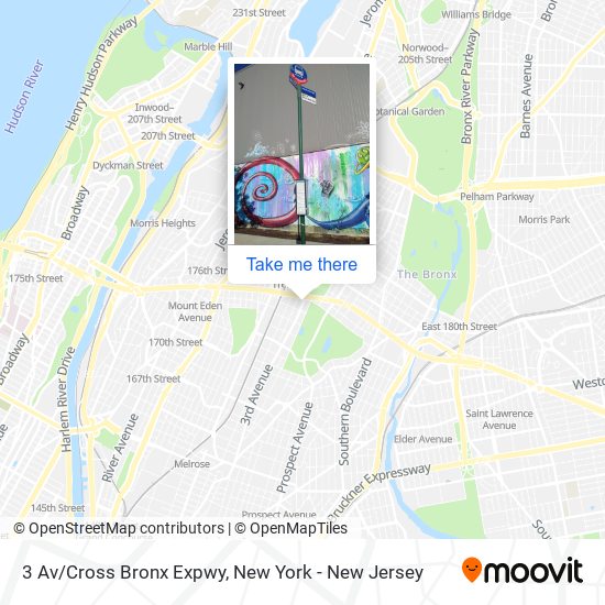 3 Av/Cross Bronx Expwy map