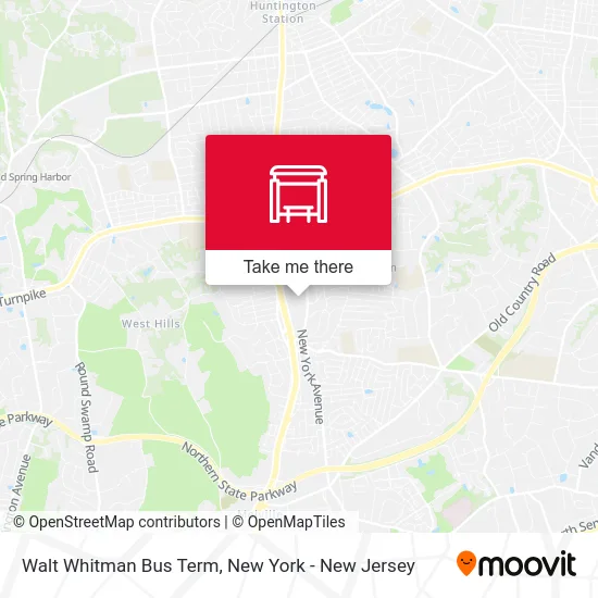 Walt Whitman Bus Term map