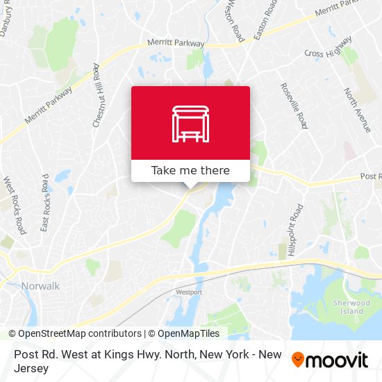 Post Rd. West at Kings Hwy. North map