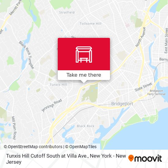 Tunxis Hill Cutoff South at Villa Ave. map