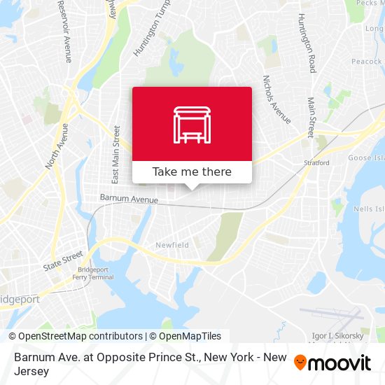 Barnum Ave. at Opposite Prince St. map