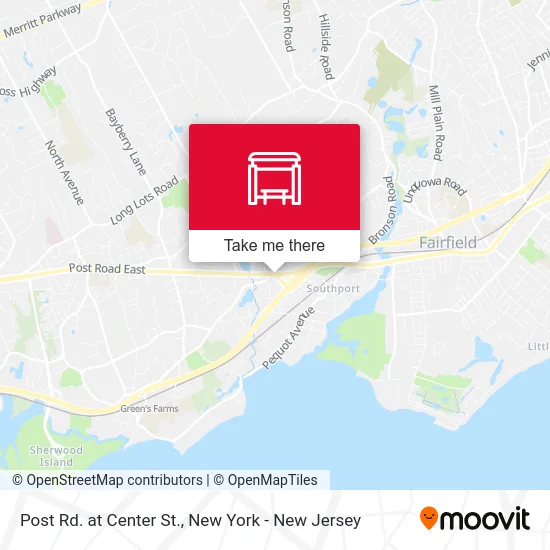 Post Rd. at Center St. map